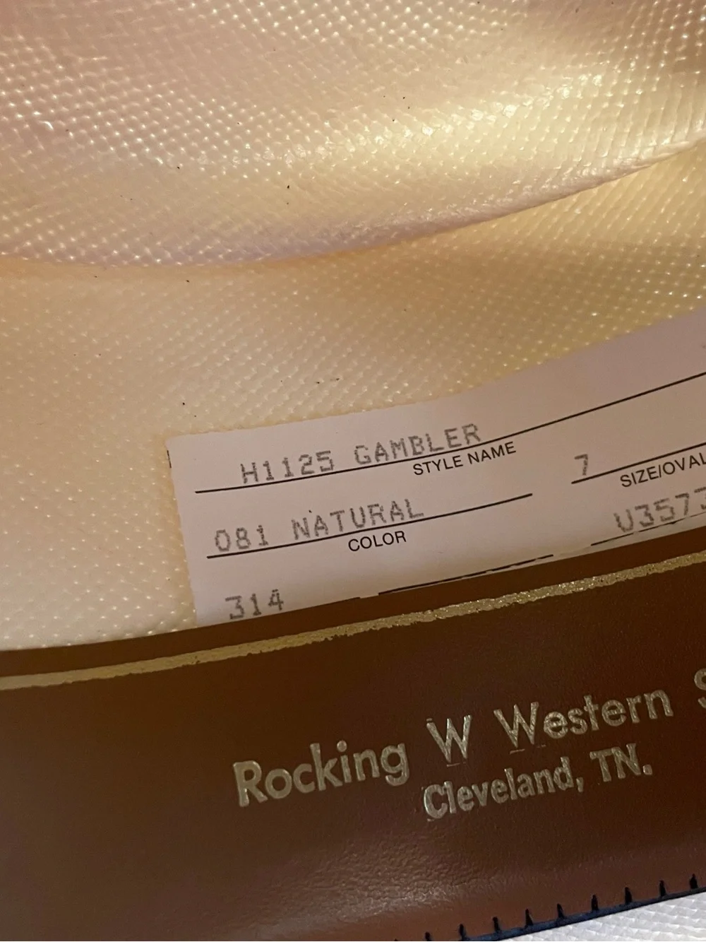 RESISTOL Gambler Western Hat — Size 7 Long Oval